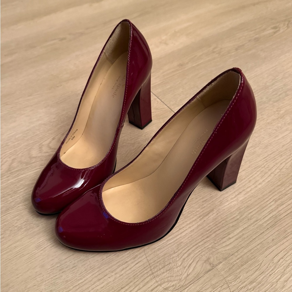 Kate Spade Round Toe Burgundy Pump Heel 6M